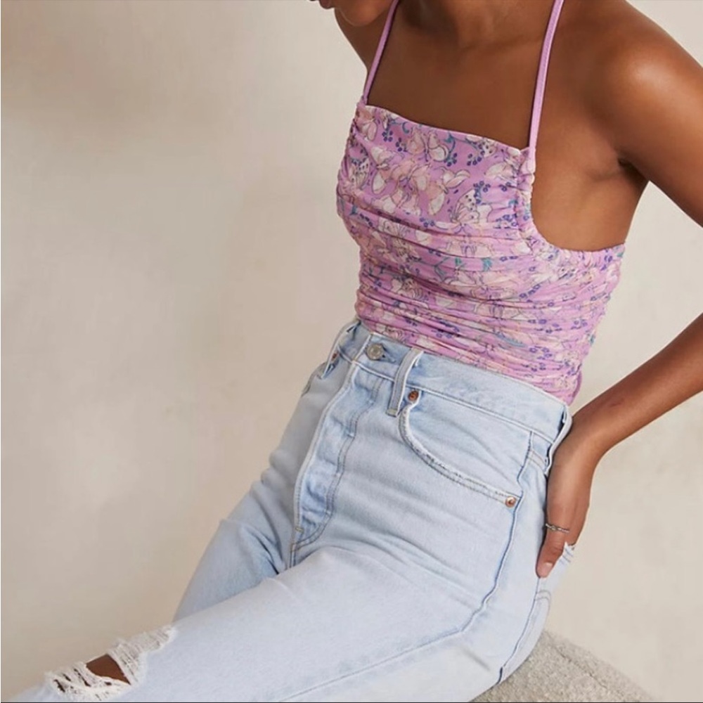 Free People Intimate Lilac Butterfly Bodysuit